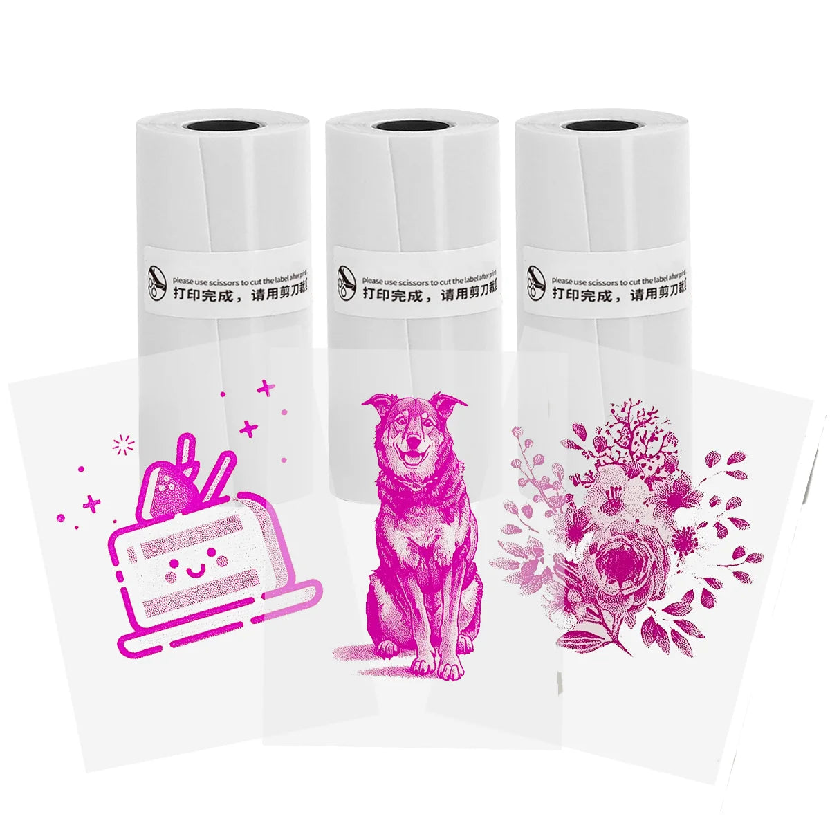 Papier biały naklejka